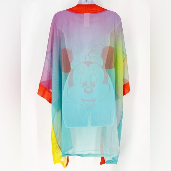 Disney Parks Cruise Line Colorful Rainbow Minnie Mouse Sheer Cover Up (Size L) - Picture 3 of 11
